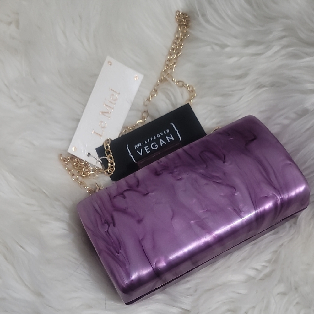Le Miel Purple Vegan Wristlet